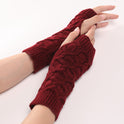 Fashion Short Knitted Wool Warm Half Finger Gloves