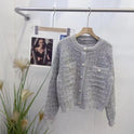 Knitted Top Women's Round Neck Sweater Coat