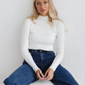 Women's Fashion Simple Pure Color Half Collar Sweater