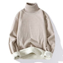 One Piece Fleece Sweater Men's Turnable Solid Color Turtleneck