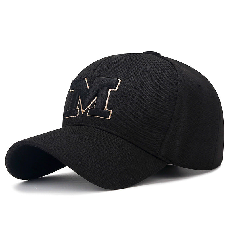 Four Seasons M Letter Embroidered Peaked Cap