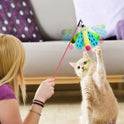 Cat Wand Toy Kitten Toy With Bell Dragonfly Cat Stick Toy Interactive Pet Playing Toy Cat Teaser Wand For Indoor Cats To Play