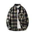 Cross-border Foreign Trade Men's Autumn And Winter New Plaid Plus Size Long-sleeved Shirt Casual Coat Thickened Flannel Shirt Men