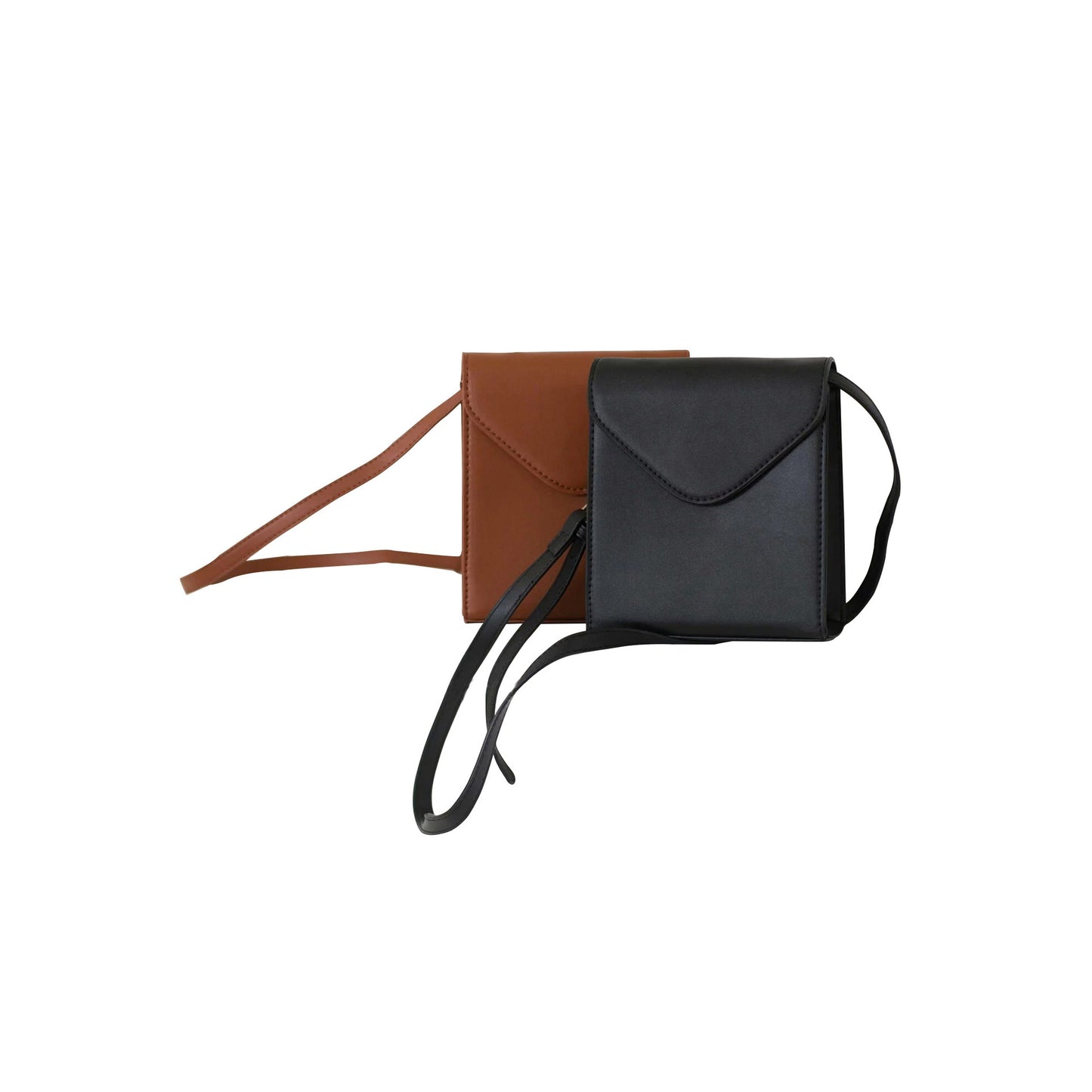 Simple Vertical Leather Shoulder Bag For Mobile Phone