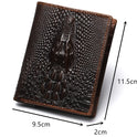 Fashion Casual Men's Wallet Retro Oil Wax Skin Crocodile Pattern