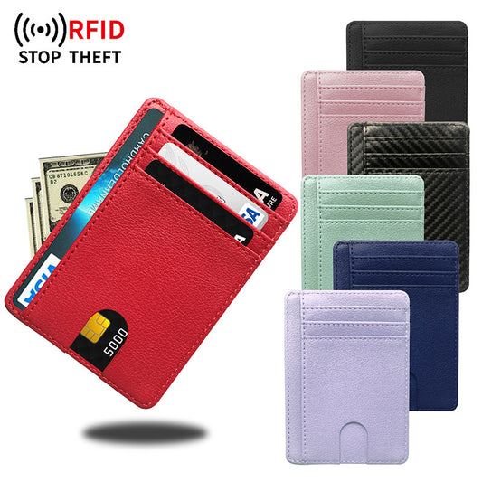 Multiple Card Slots Portable Pu Leather Credit Card Bag Card Holder