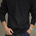 Vintage Cotton Raglan Long Sleeve Neckline Inner Bottoming Shirt Autumn Men