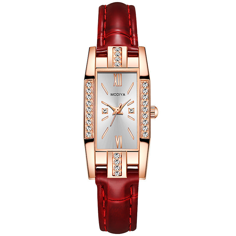 Temperament Pu Belt Diamond British Ladies Watch