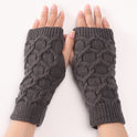 Fashion Short Knitted Wool Warm Half Finger Gloves