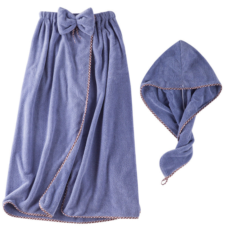 Coral Fleece Bath Skirt Wearable Bath Towels Soft Absorbent Not Easy To Fluff Korean Style