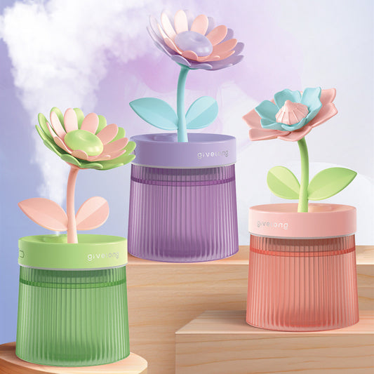 Humidifier Small Home Bedroom Office Desktop Dorm Quiet Mini Usb Hydrating Water Purification Spray Flowers Shape Humidifiers