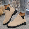 Low-cut Round Head Chunky Heel Sleeve Women's Martin Boots