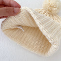 Children's Knitted All-matching Creamy-white Cream Hat