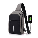 Leisure Travel Waterproof Men's USB Charging Slanted Chest Bag