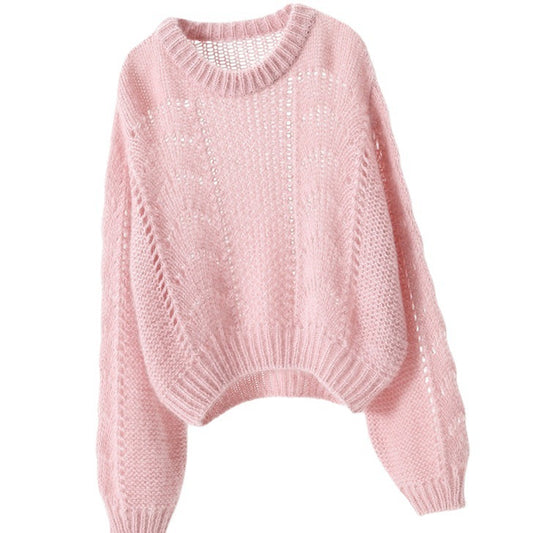 Women's Hollow-out Thick Needle Long-sleeved Sweater