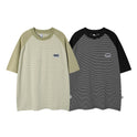 Striped Color Matching Short-sleeved T-shirt For Men