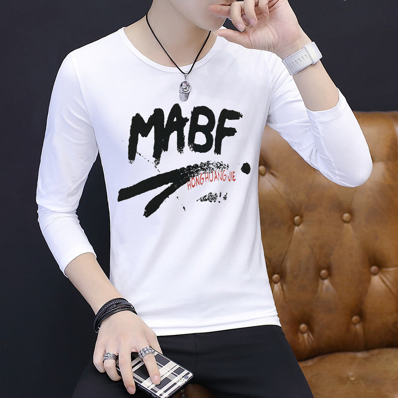 Long-sleeved Bottoming Autumn Clothes Korean Shirt T-shirt Men