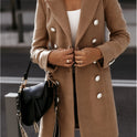 Long-sleeve Blazer-collar Double-breasted Nizi Coat