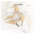 Low-cut Pointed Toe Nightclub Mesh Hollow-out Strap Sandals