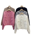 Knitted Top Women's Round Neck Sweater Coat