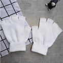 Autumn And Winter Thin Knitted Half Finger Gloves Adult Riding Cold-proof