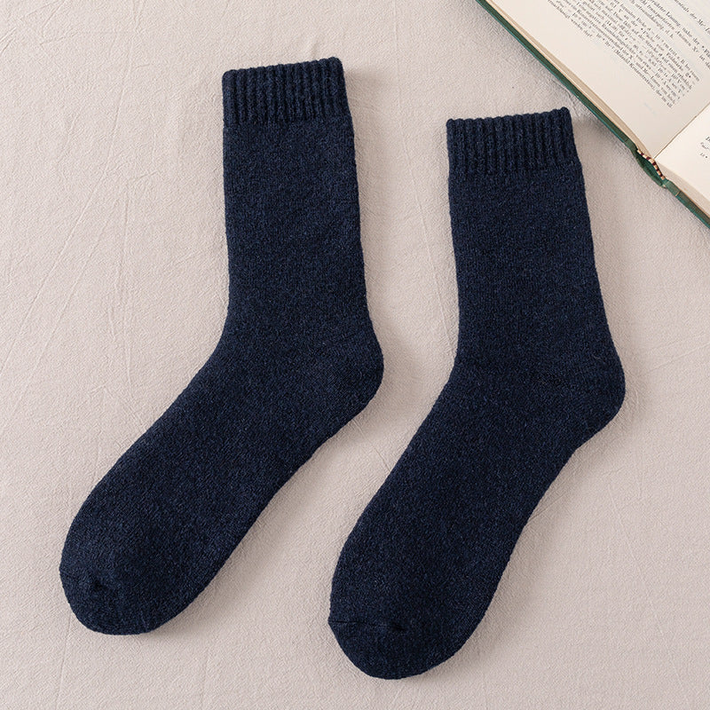 Winter Warm Wool Socks Men Thickened Fleece Lined