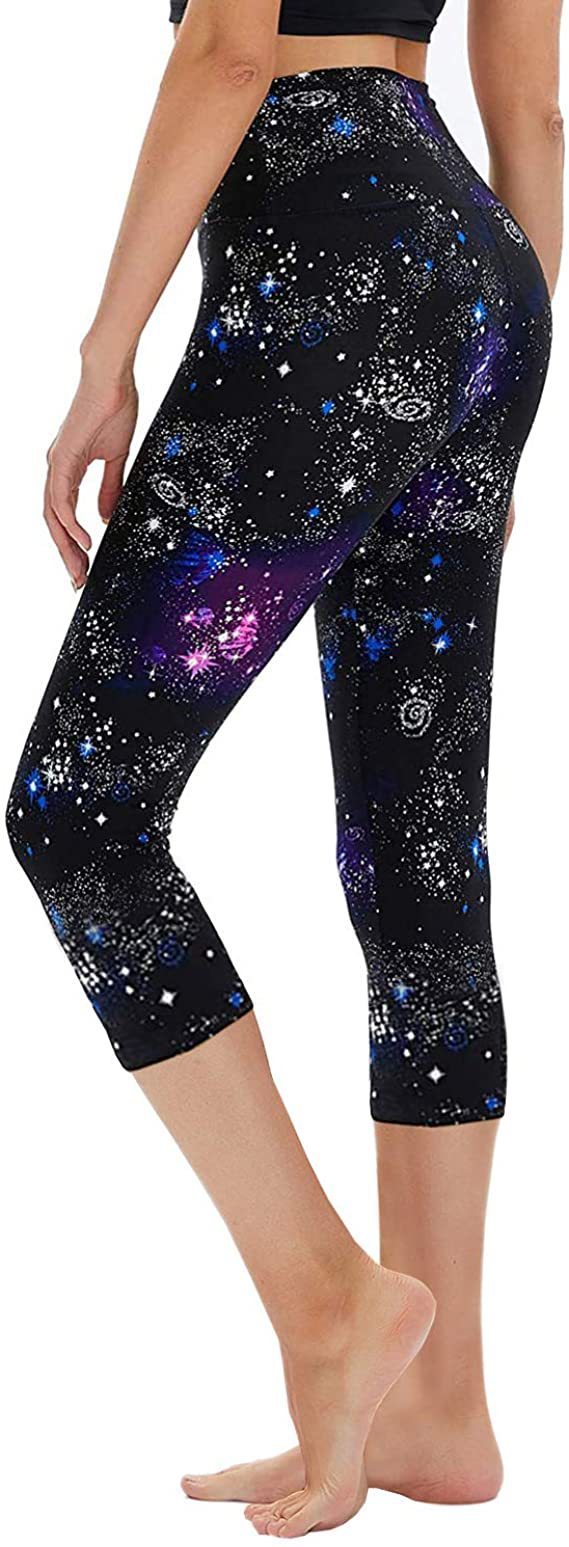 Slimming Cropped Pants High Waist Print Leggings