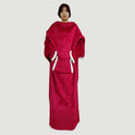 Solid Color Household Wearable Long-sleeved Warm Blanket