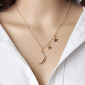 Metal Moon Star Clavicle Necklace