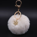 Christmas Snowflake Plush Key Chain Alloy Bag Pendant