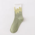 Men's And Women's Fashionable Warm Color Matching Mid-calf Socks