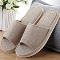 Retro Solid Color Coarse Cloth Hotel Home Slippers