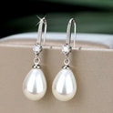 Women's Elegant Drop-shaped Imitation Pearl Long Earrings