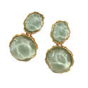 Asymmetric Light Green Creative Water Pattern Irregular Oval Earrings