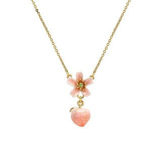 Enamel Painted Fruit Sweet Peach Necklace