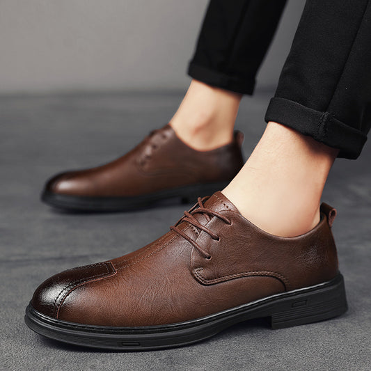 Plus Size Men's Casual Shoes Genuine Leather Lace-up Soft Bottom