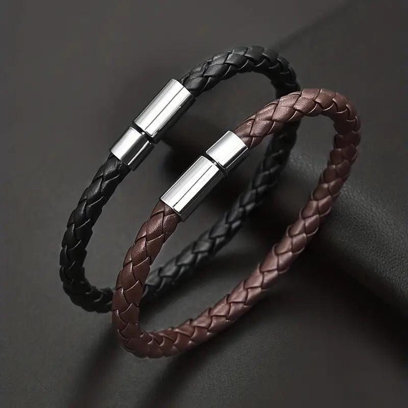 Casual Simple PU Woven Leather Bracelet