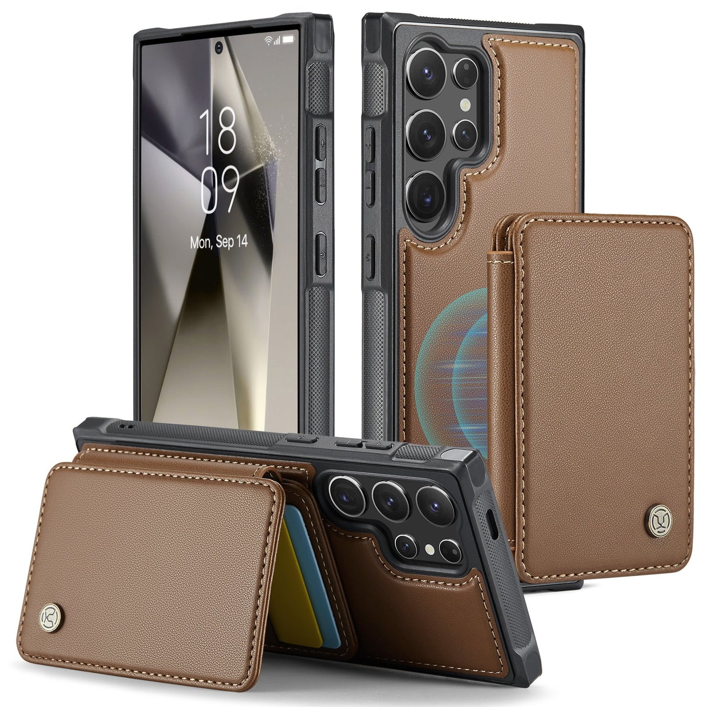 Magnetic Card Business Drop-resistant Leather Phone Case