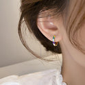 Ins Special-interest Design Small Diameter Dripping Color Ear Ring Simple