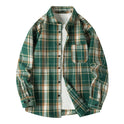 Retro Plaid Shirt Lapel Men's Long-sleeved Jacket