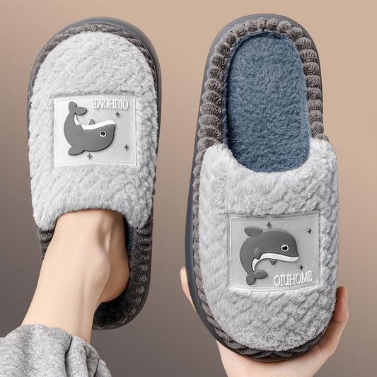 Non-slip Fleece-lined Warm Couple Fluffy Slippers