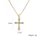 Special Interest Light Luxury Copper Plated Real Gold Zircon Cross Pendant Necklace