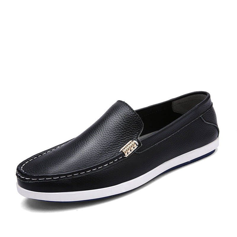 Men's Casual Leather Shoes Leather Soft Bottom Summer Breathable