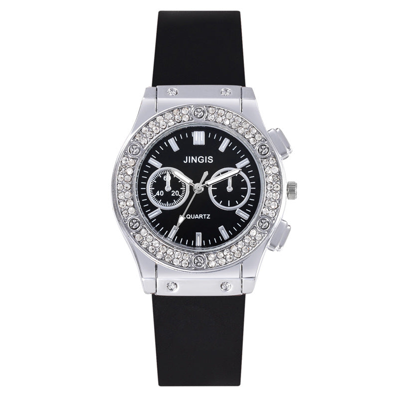 All-match Business Diamond Silicone Band Watch