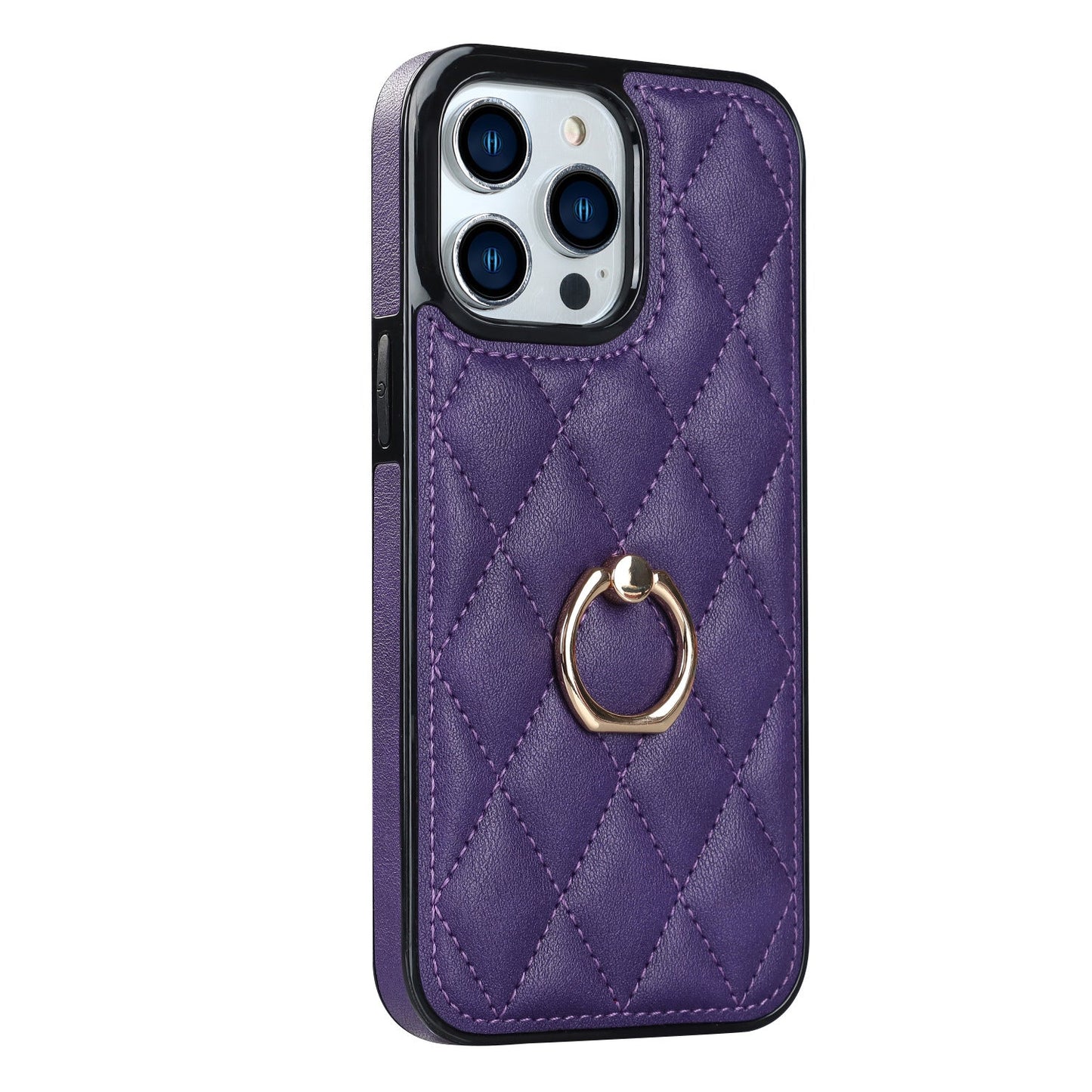 Ring Phone Case Diamond Bracket Leather Phone Case Women's Drop-resistant