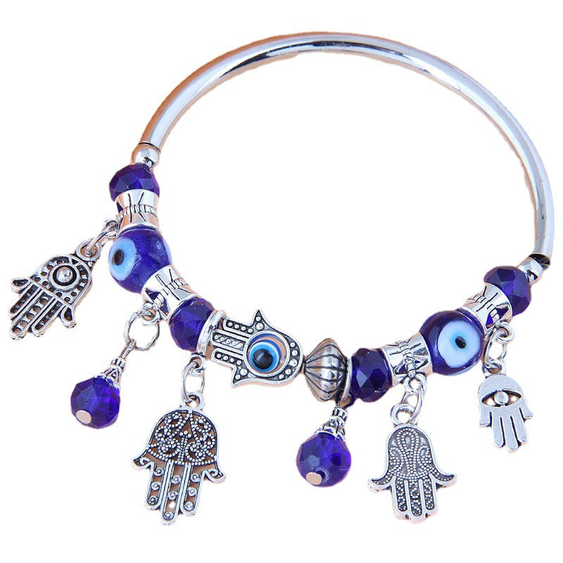 Evil Eye Bracelet Female Rose Shell Crystal String Beads