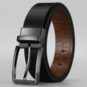 Advanced Texture Boys Trend Belt Rotatable Pin Buckle Two-color Double-sided Available