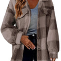 Women's Fashion Jacket Button Plush Coat