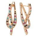 Women's Retro Rainbow Zircon Earrings