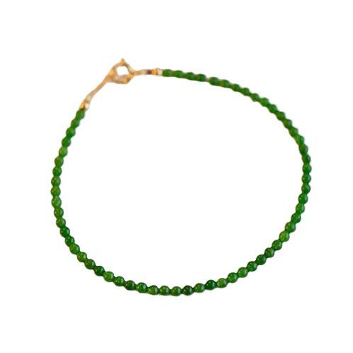 Retro Green Chalcedony Bracelet Agate Mini Thin